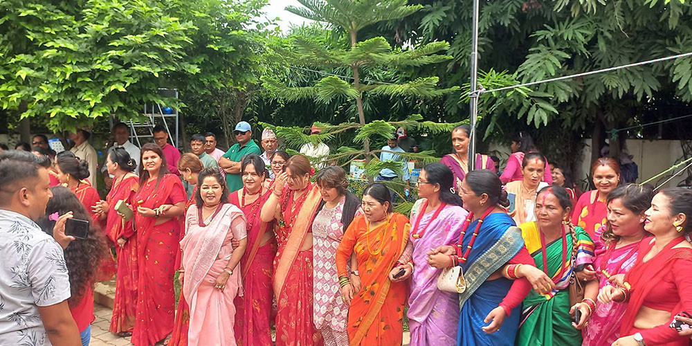 पूर्वप्रधानमन्त्री देउवाको घरमा गौराको रौनक